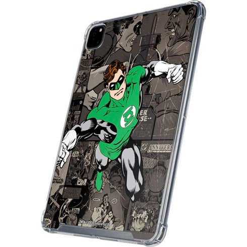 DC Comics Green Lantern Vintage Action Pose Pattern iPad Pro 12.9in (2020) Clear Case
